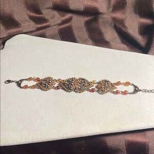 Vintage Elegant Gold and Orange Bracelet